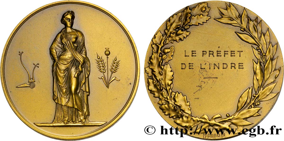 QUINTA REPUBLICA FRANCESA Médaille du prefet de l’Indre EBC/MBC+