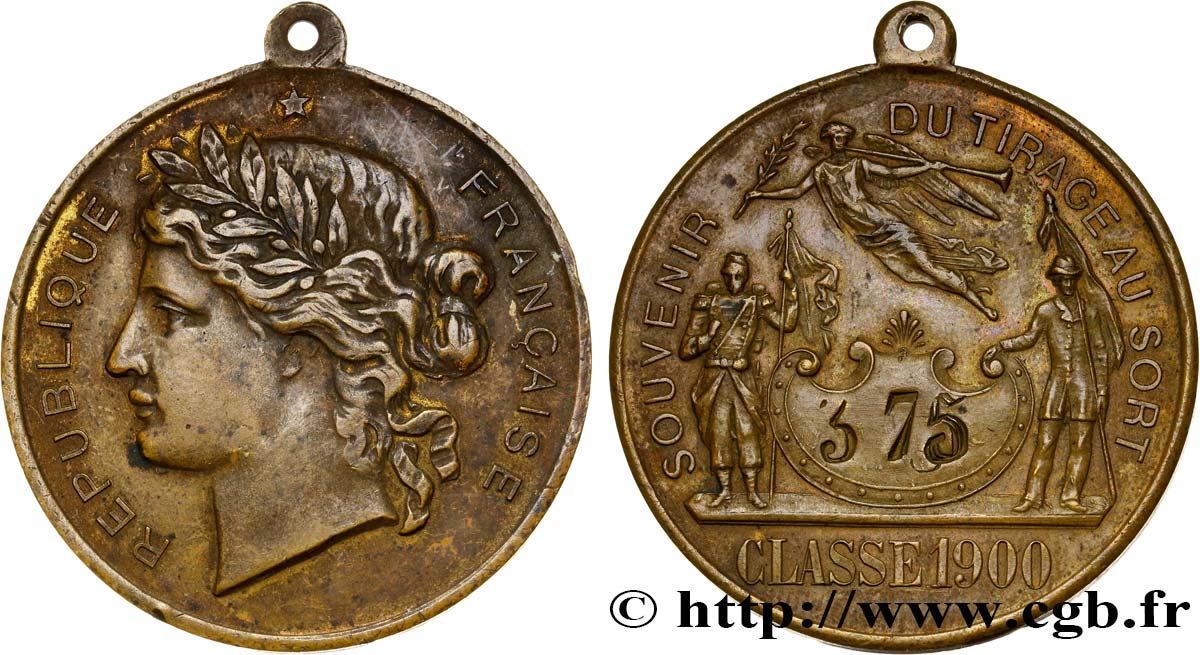 III REPUBLIC Médaille, Souvenir du tirage au sort XF/AU