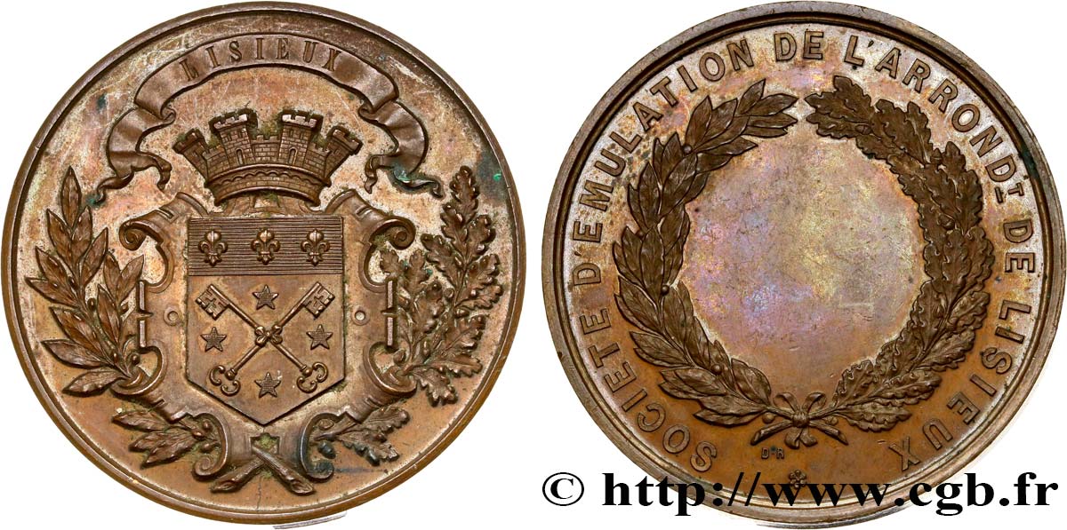 III REPUBLIC Médaille de Lisieux - société d’émulation AU