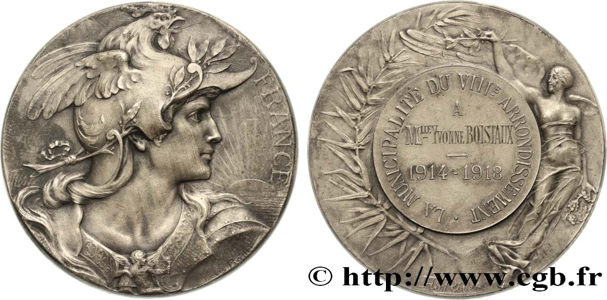 III REPUBLIC Médaille d’après guerre 1914-1918 AU