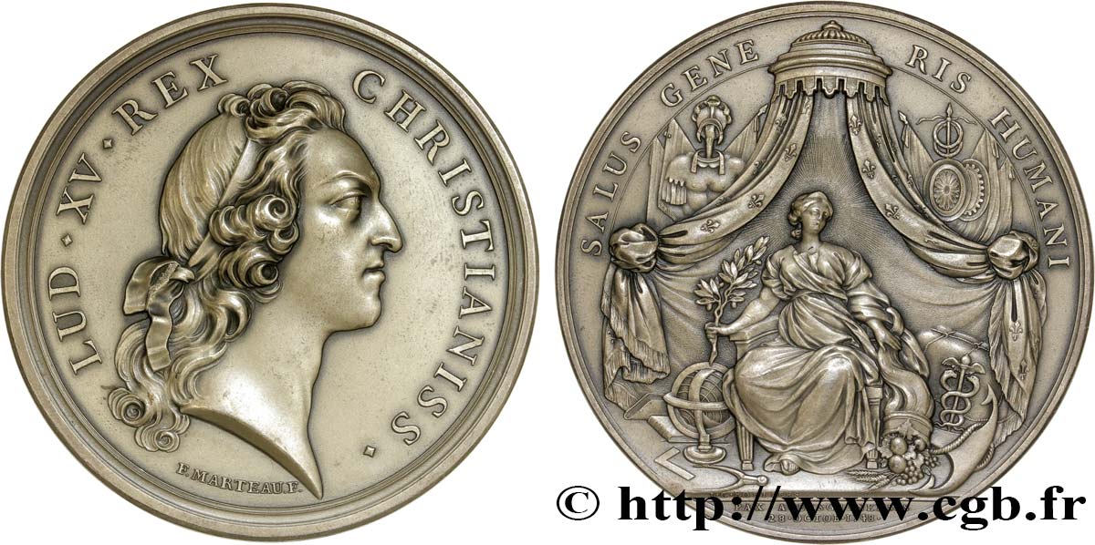 LOUIS XV THE BELOVED Médaille de la paix d’Aix-la-Chapelle AU
