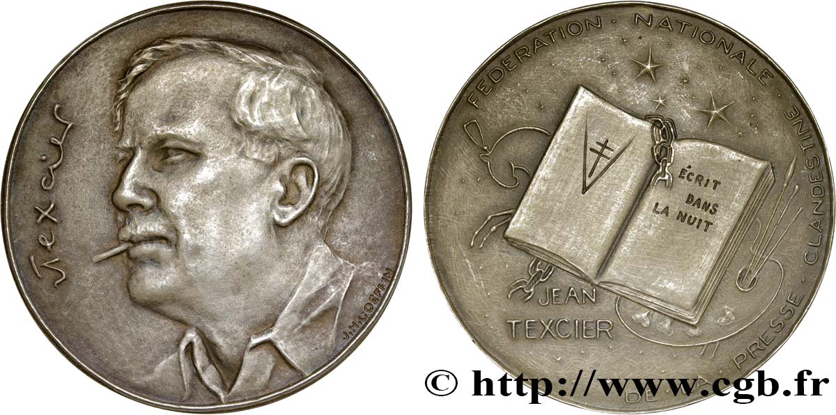 III REPUBLIC Médaille de Jean Texcier - Presse clandestine AU