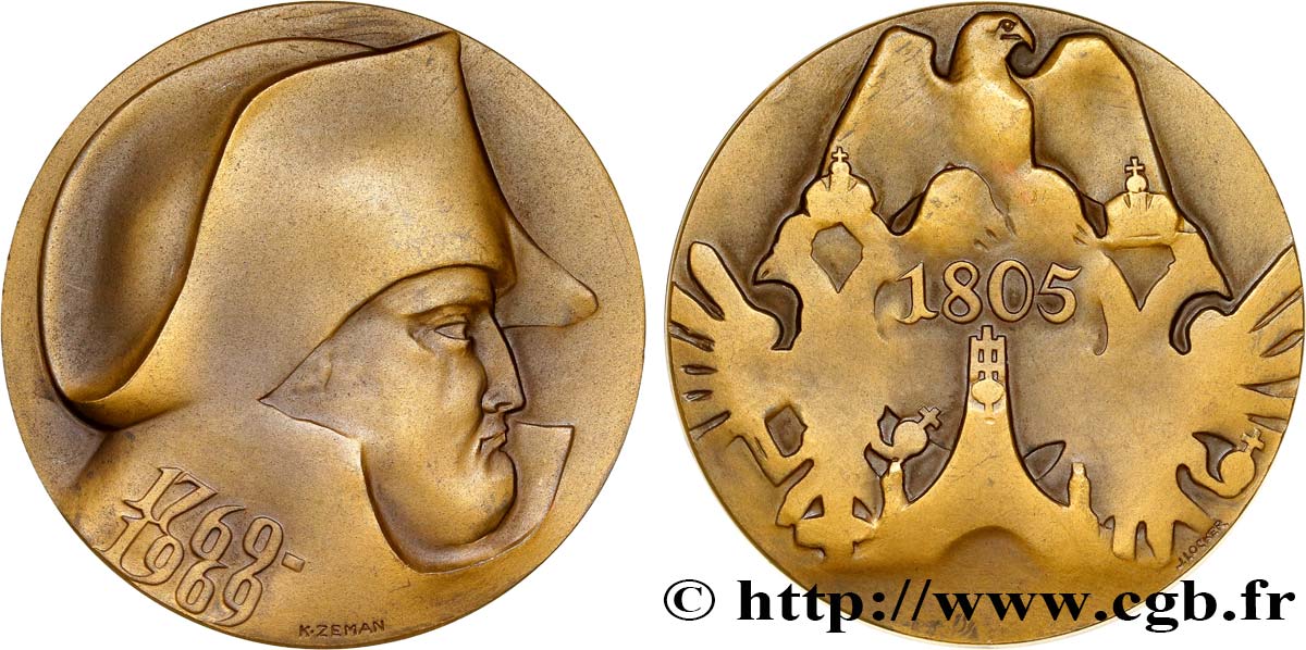 CINQUIÈME RÉPUBLIQUE Médaille du bicentenaire de naissance de Napoléon Bonaparte TTB+