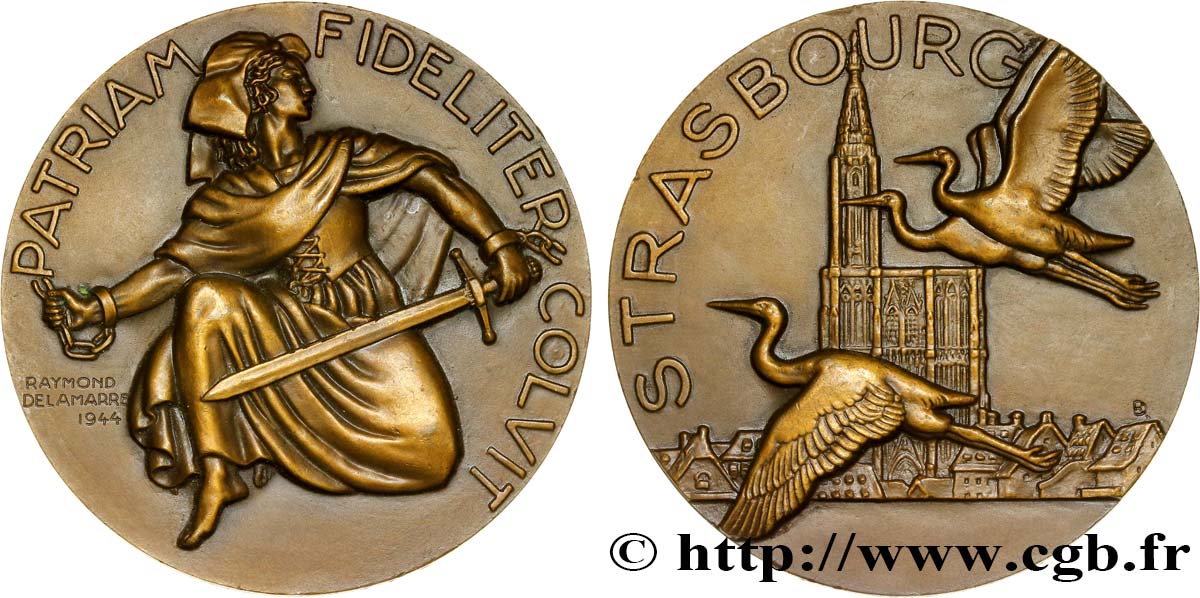 GOUVERNEMENT PROVISOIRE DE LA RÉPUBLIQUE FRANÇAISE Médaille de la ville de Strasbourg - Alsace libérée SUP