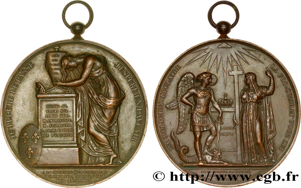 LOUIS XVIII Médaille, Hommage aux Bourbons TTB+
