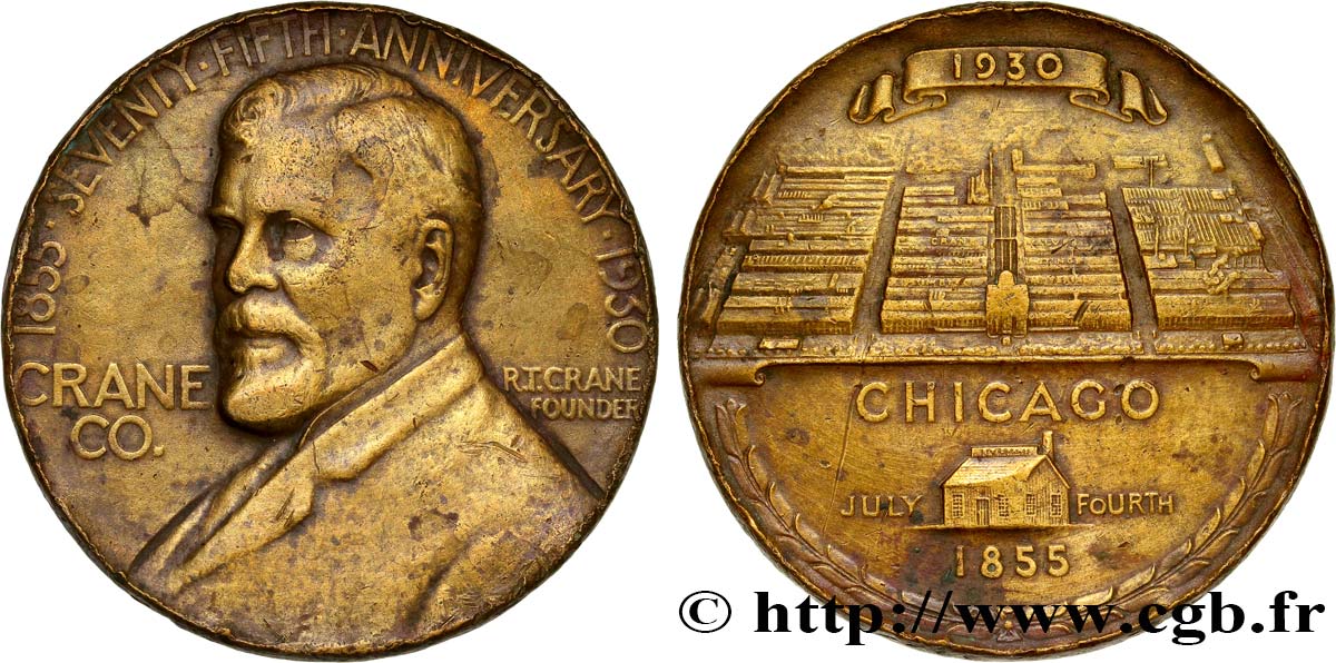 UNITED STATES OF AMERICA Médaille du 75e anniversaire des usines CRANE VF