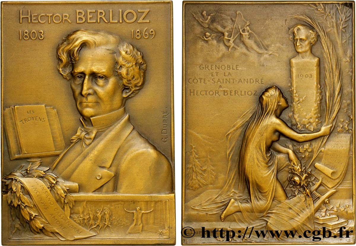 III REPUBLIC Plaquette d’Hector Berlioz 1803-1869 AU