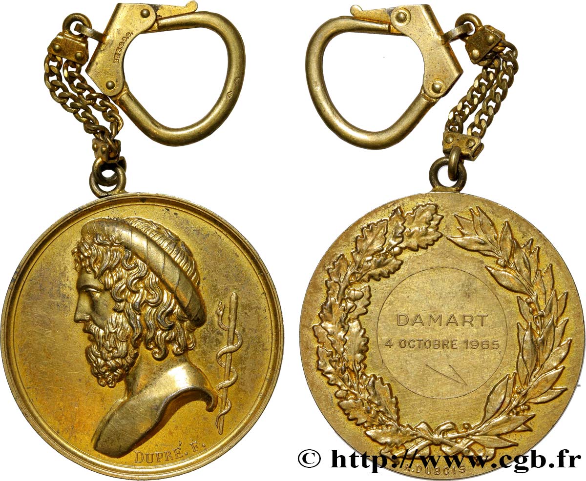 CINQUIÈME RÉPUBLIQUE Médaille porte clés DAMART TTB+