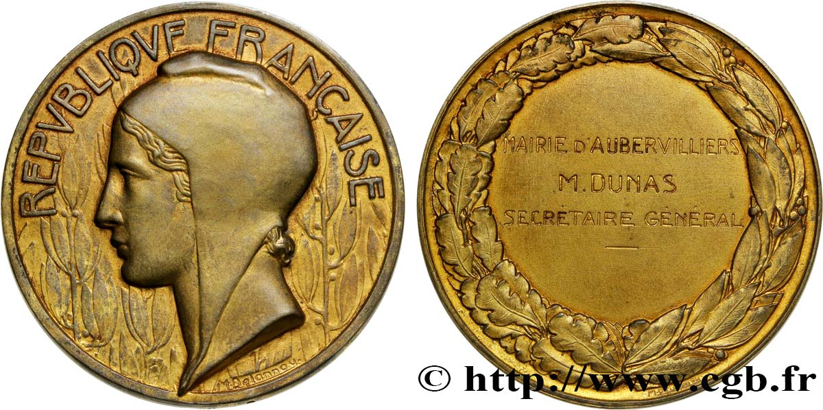 III REPUBLIC Médaille de mairie AU