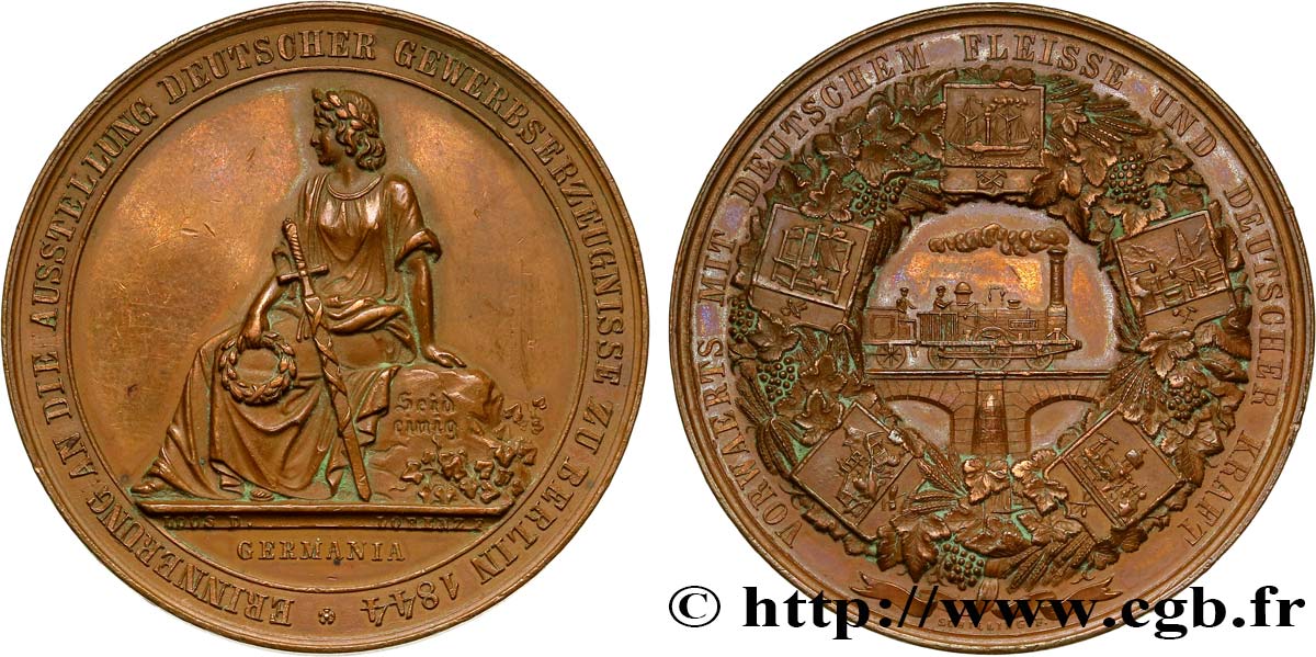 GERMANIA Médaille, Exposition industrielle des états du Zollverein q.SPL