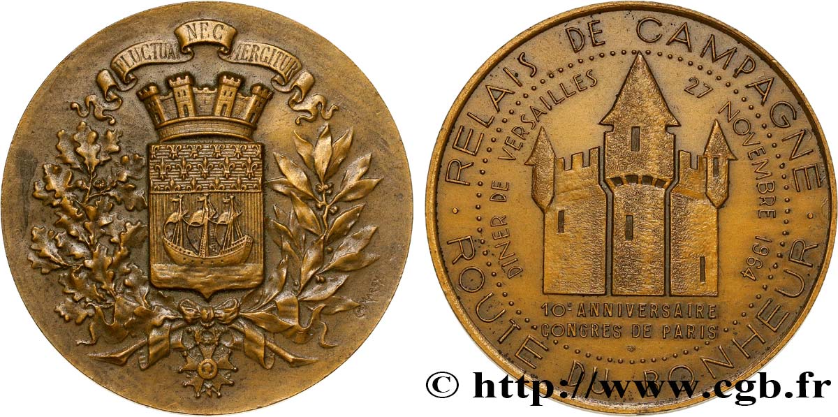 QUINTA REPUBLICA FRANCESA Médaille des 10 ans du congrès de Paris MBC+
