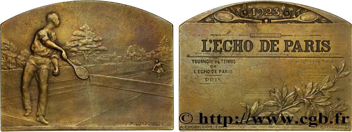 III REPUBLIC Plaquette de L’Echo de Paris - tournois de tennis AU