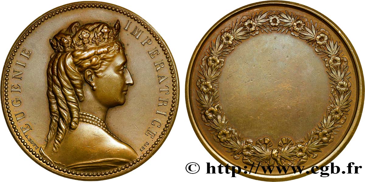SECOND EMPIRE Médaille d’Eugénie impératrice AU