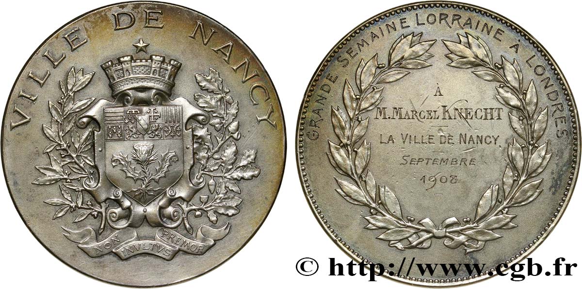 TERCERA REPUBLICA FRANCESA Médaille, Ville de Nancy, Semaine lorraine à Londres MBC+