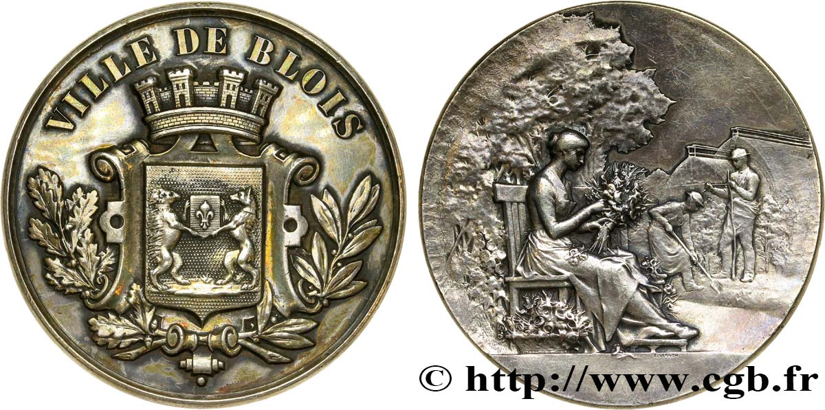 TROISIÈME RÉPUBLIQUE Médaille de la ville de Blois TTB+