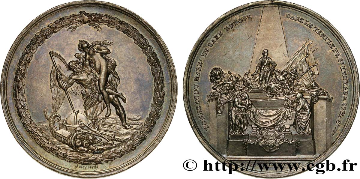 LOUIS XV DIT LE BIEN AIMÉ Médaille du tombeau du maréchal de Saxe AU