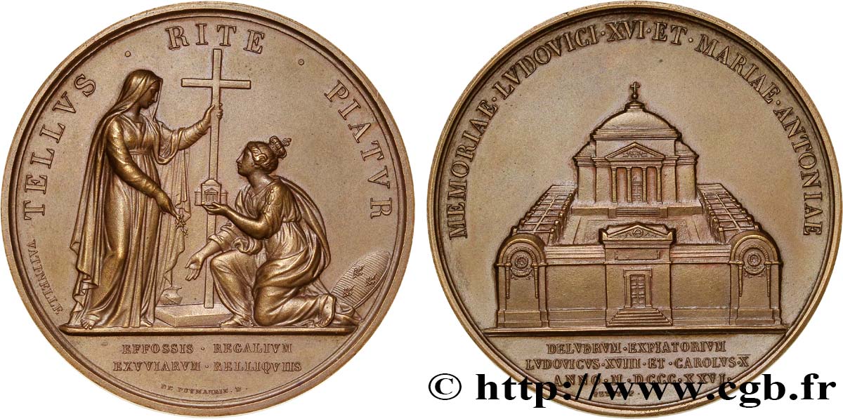 LOUIS XVI Médaille de la chapelle expiatoire de Louis XVI et Marie-Antoinette SPL