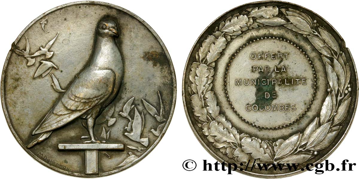 III REPUBLIC Médaille à la colombe XF