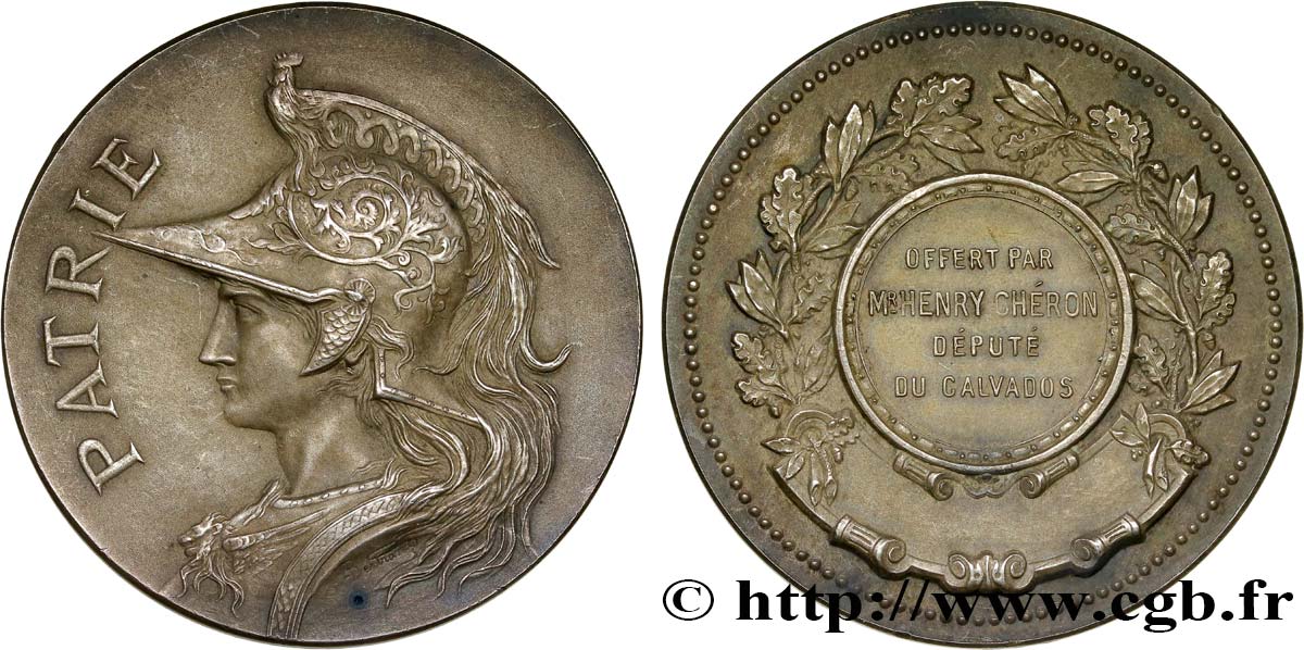 III REPUBLIC Médaille, Patrie AU
