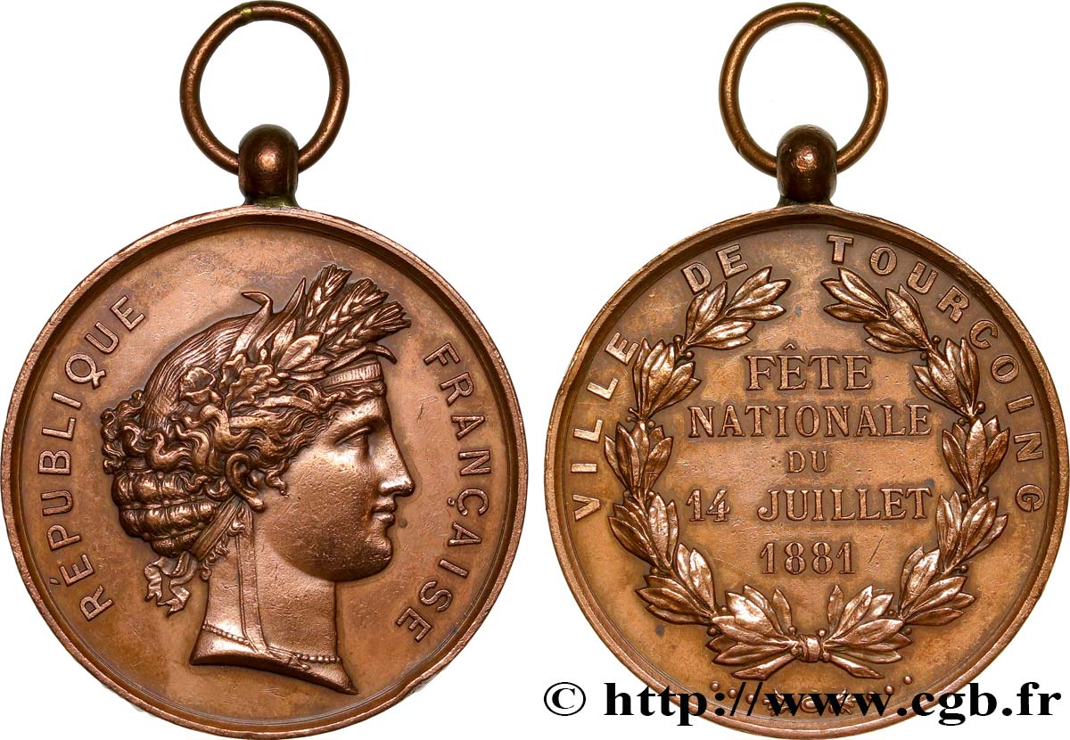 TERCERA REPUBLICA FRANCESA Médaille du 14 juillet MBC