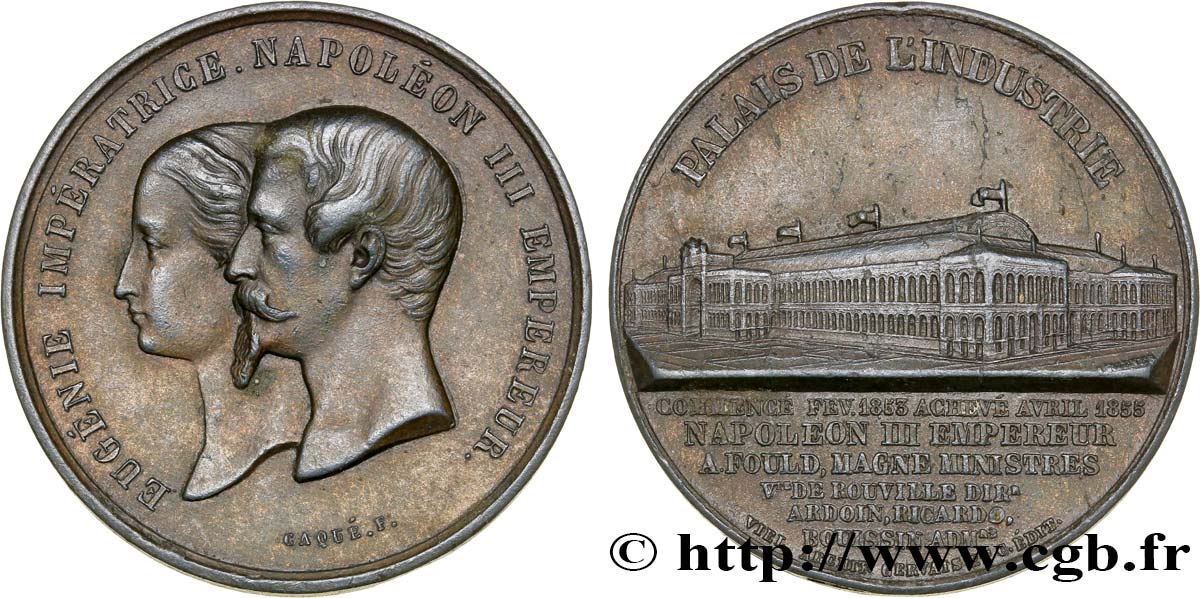 SECOND EMPIRE Médaille du palais de l’Industrie, vue Nord / ouest  AU