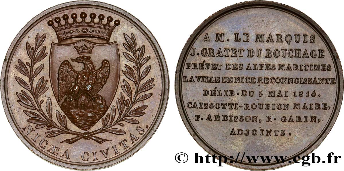 NAPOLEON S EMPIRE Médaille de la ville de Nice MS