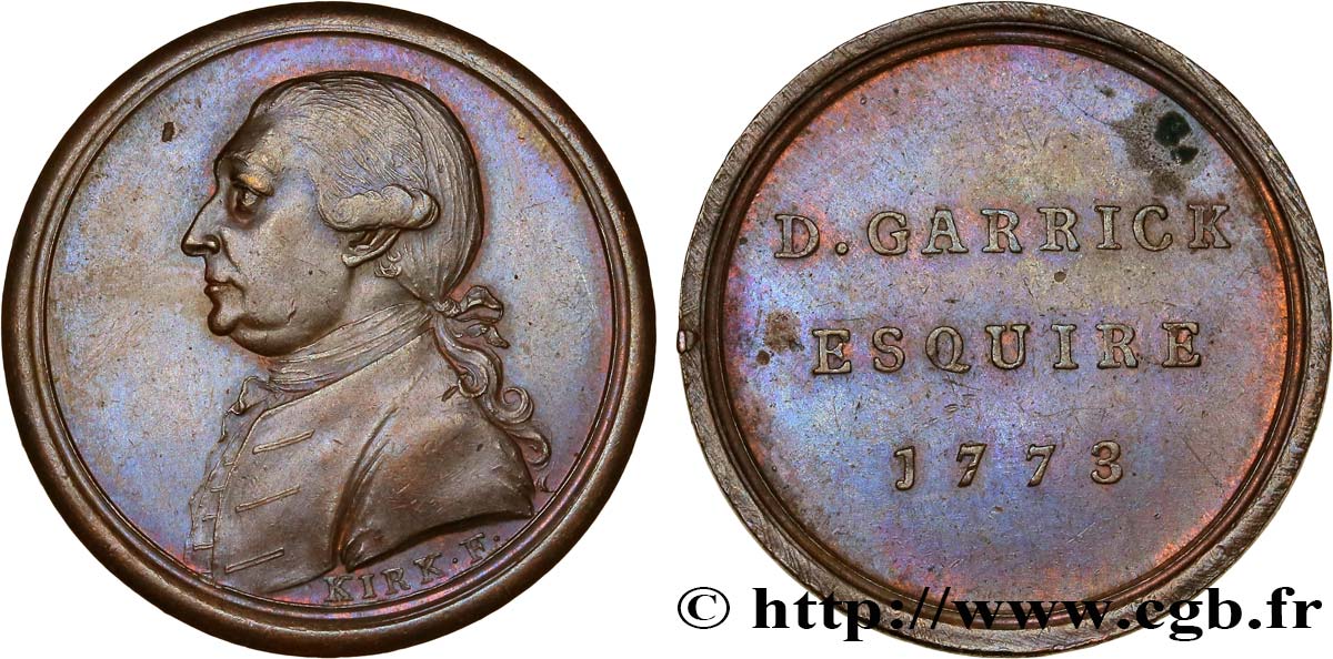 GROßBRITANNIEN - GEORG. III Médaille de David Garrick SS