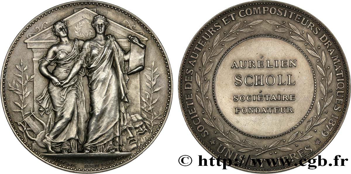 TERZA REPUBBLICA FRANCESE Médaille de la Société des auteurs et compositeurs dramatiques q.SPL