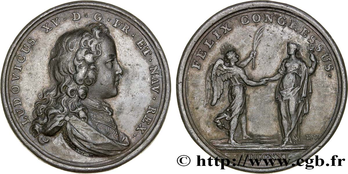 LOUIS XV THE BELOVED Médaille de Louis XV AU