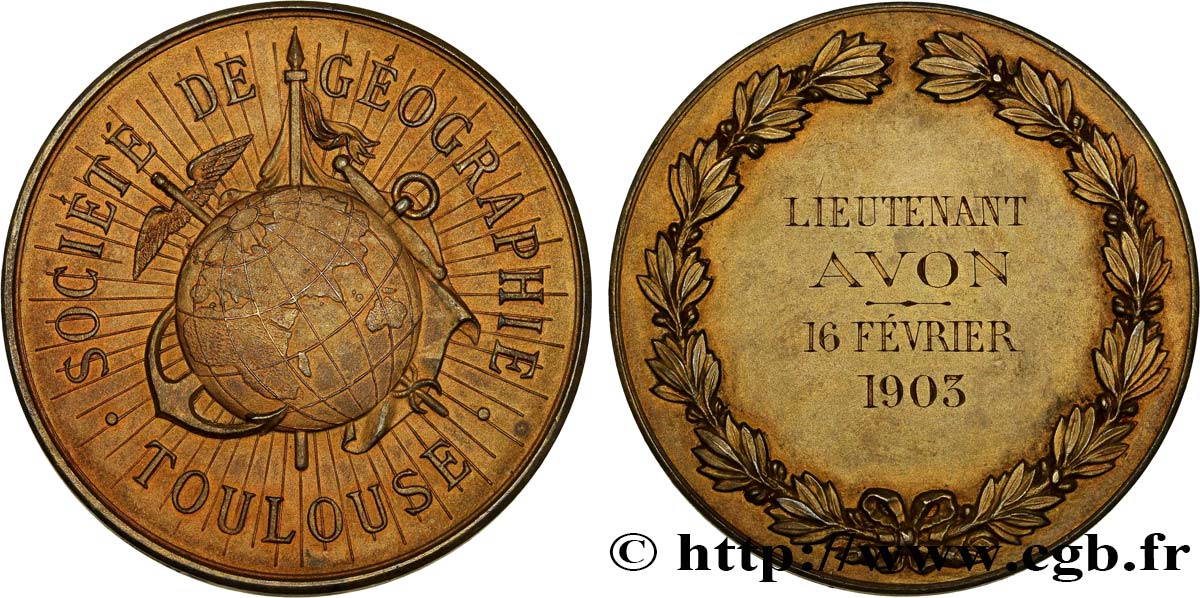 GEOGRAPHIC SOCIETY Médaille de la Société de Géographie AU