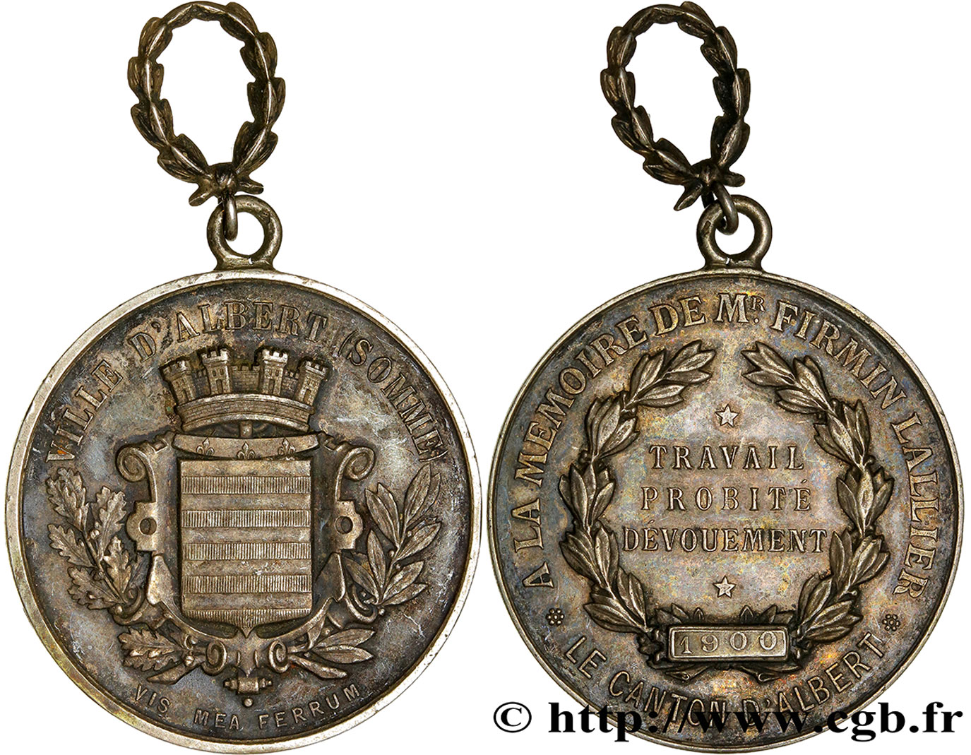 TROISIÈME RÉPUBLIQUE Médaille de la ville d’Albert TTB