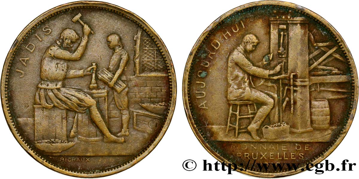 BELGIO - REINO DE BELGIO - ALBERTO I Médaille de la Monnaie de Bruxelles BB