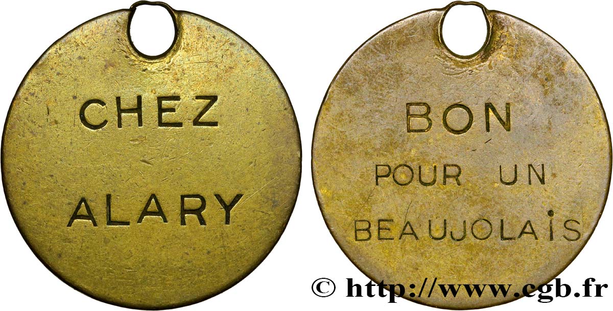 CINQUIÈME RÉPUBLIQUE Médaille / Bon pour un Beaujolais TTB+