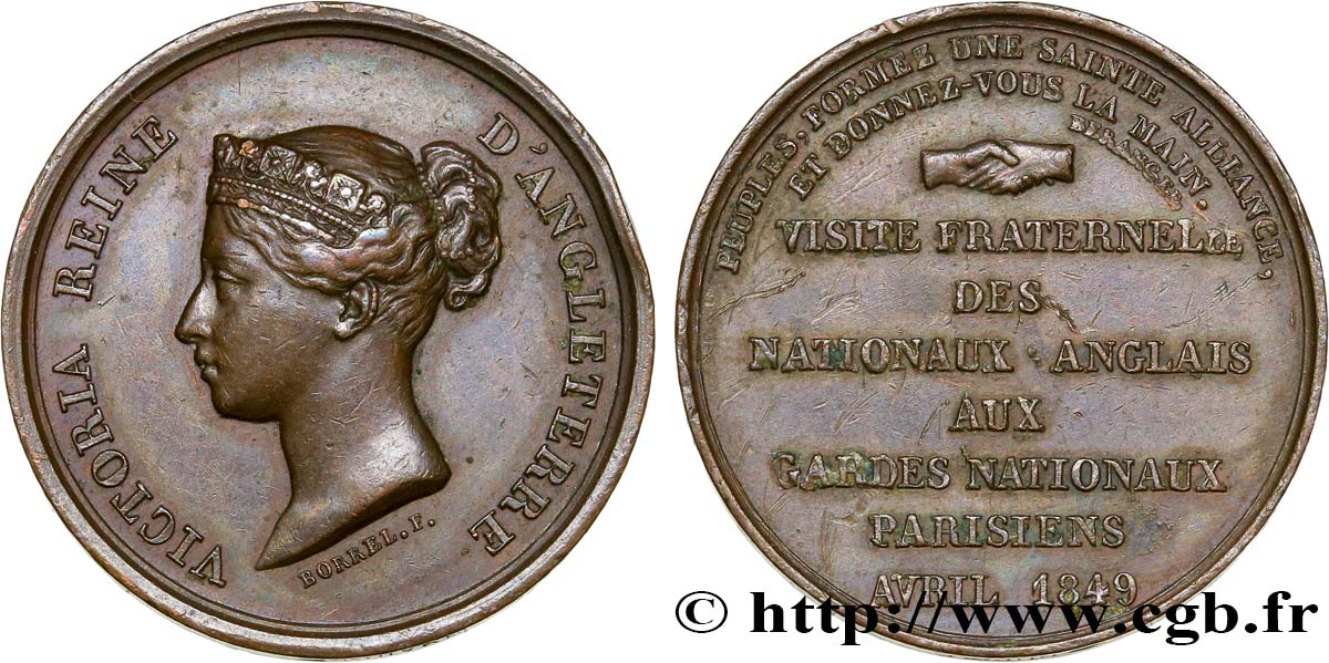GRAN BRETAGNA - VICTORIA Médaille de visite des nationaux anglais BB