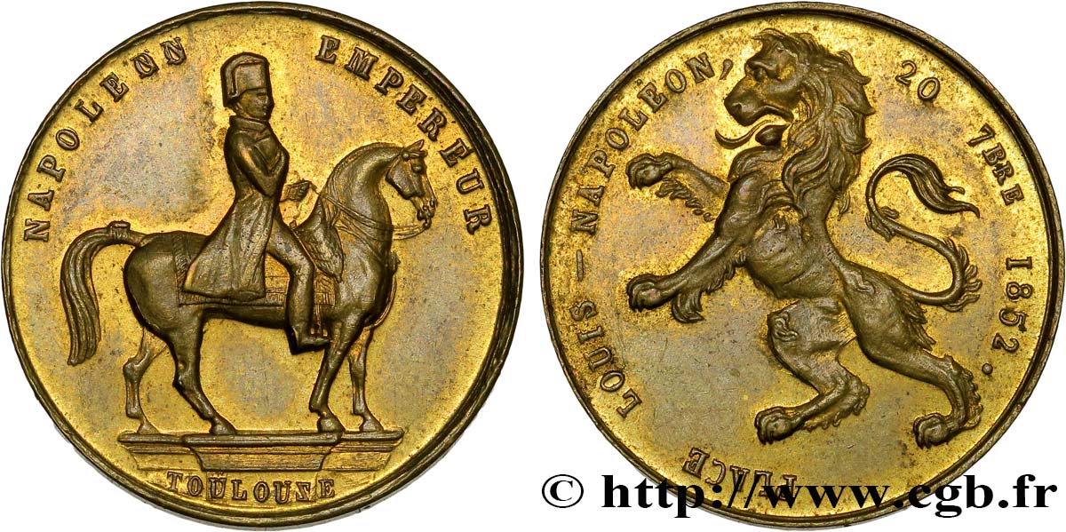 DEUXIÈME RÉPUBLIQUE Médaille de la place Louis-Napoléon à Toulouse VZ