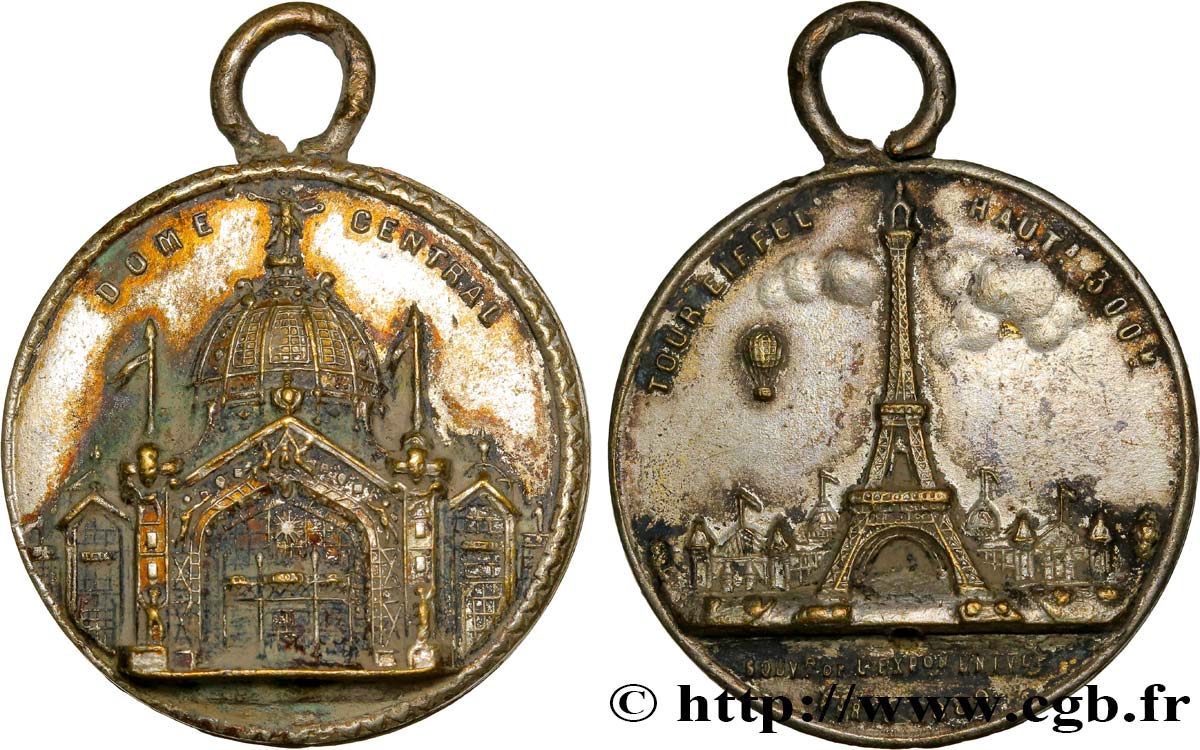 III REPUBLIC Médaille du Sacré Coeur et Tour Eiffel XF