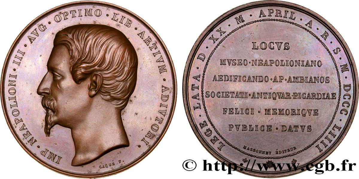 SEGUNDO IMPERIO FRANCES Médaille, Musée national de Picardie EBC