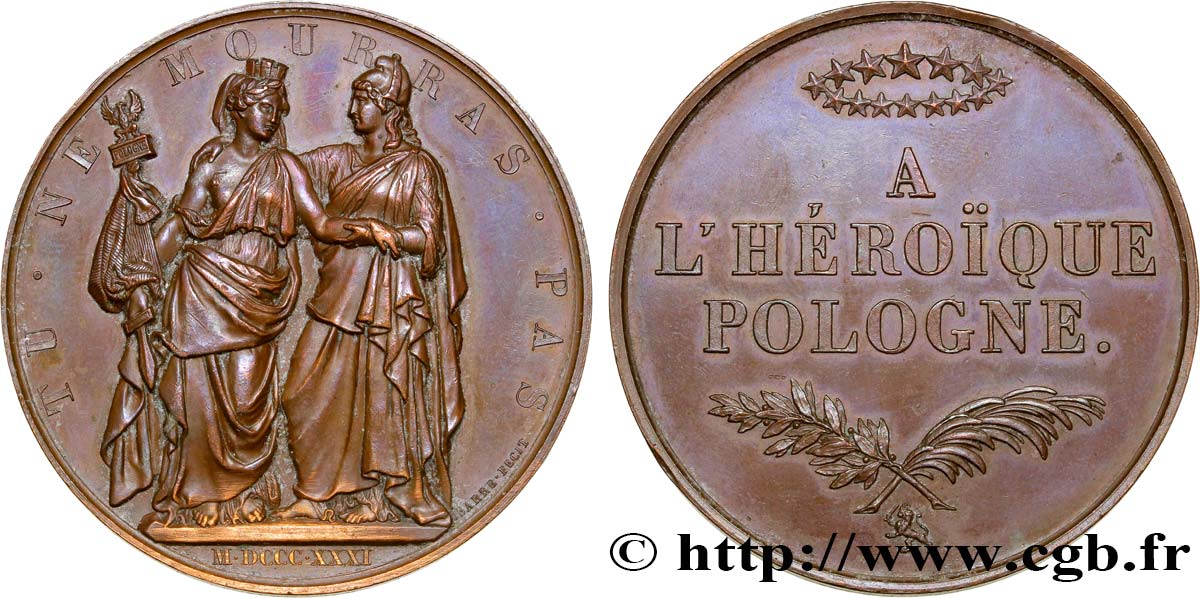 LOUIS-PHILIPPE Ier Médaille à l’Héroïque Pologne TTB+