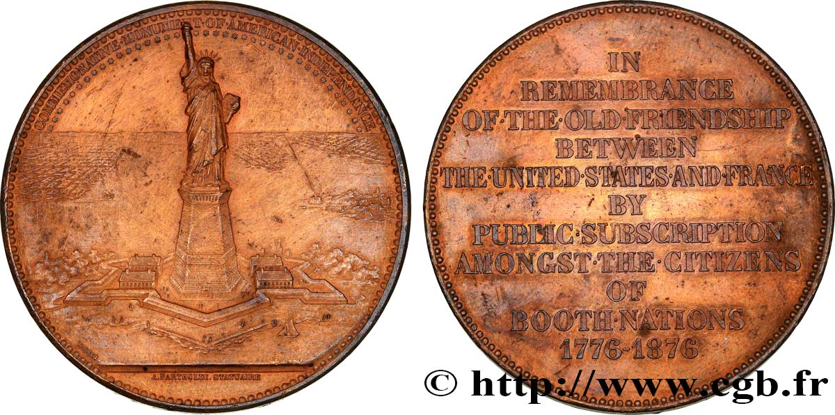 UNITED STATES OF AMERICA Médaille de la statue de la Liberté de Bartholdi AU