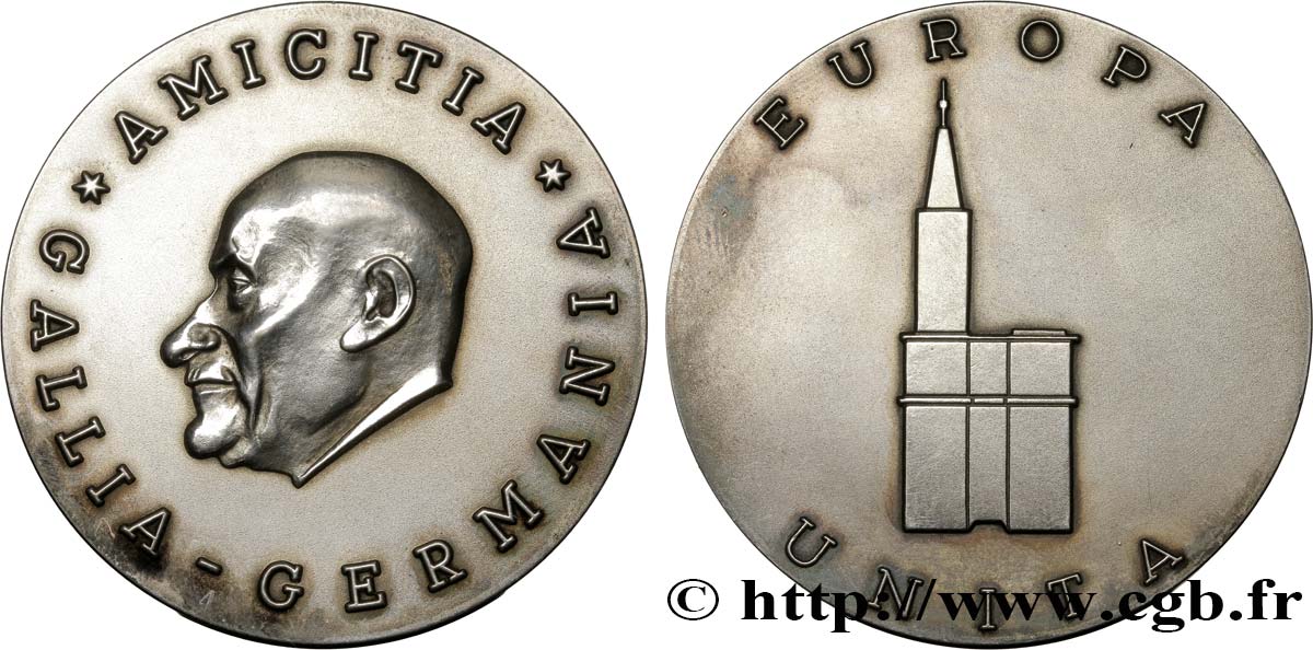 QUINTA REPUBLICA FRANCESA Médaille d’amitié franco-germanique EBC