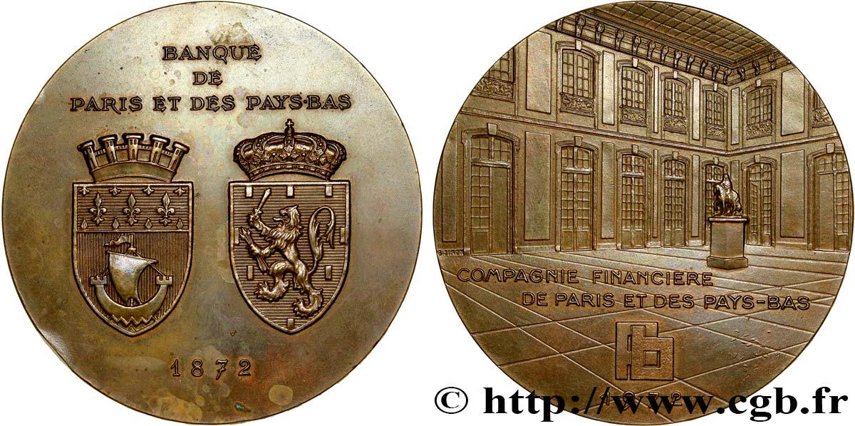 QUINTA REPUBLICA FRANCESA Médaille, Centenaire de la Banque Paribas MBC+