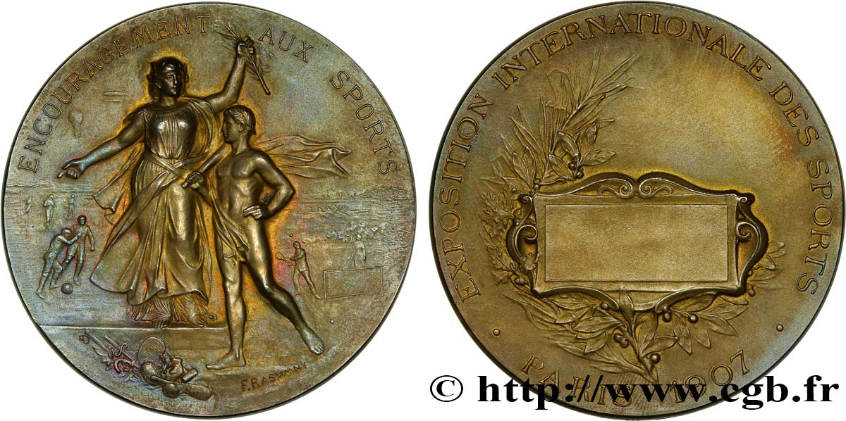 III REPUBLIC Médaille, Exposition internationale, encouragement aux sports AU