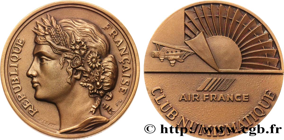 FUNFTE FRANZOSISCHE REPUBLIK Médaille du club numismatique d’Air France VZ