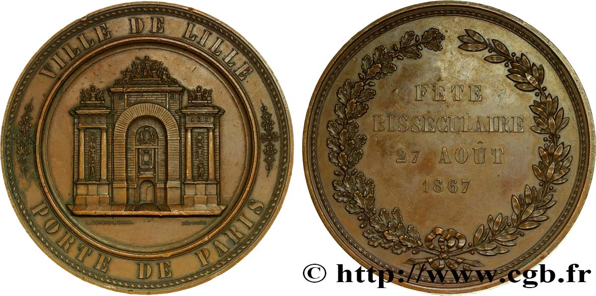 SECOND EMPIRE Médaille de la ville de Lille TTB+