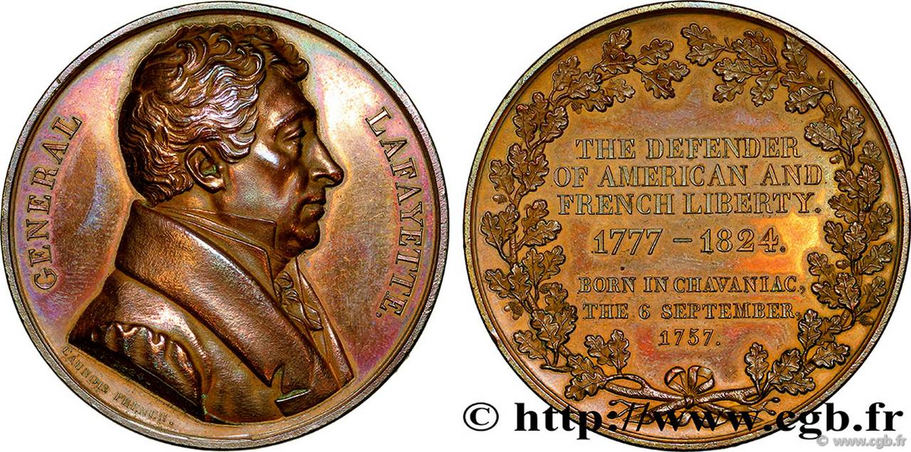 LOUIS XVIII Médaille du général La Fayette AU