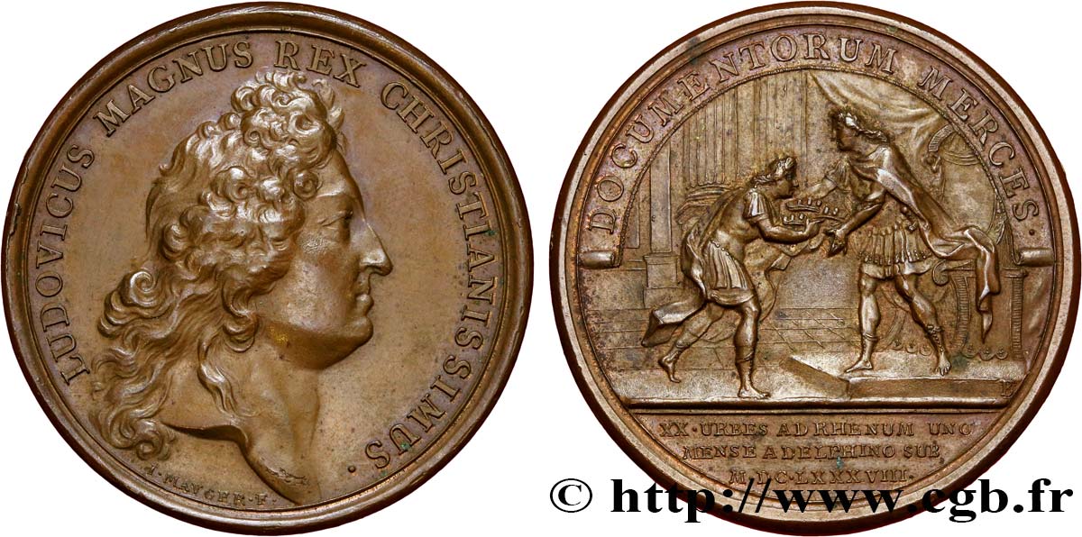 LOUIS XIV  THE SUN KING  Médaille, Campagne du Dauphin AU