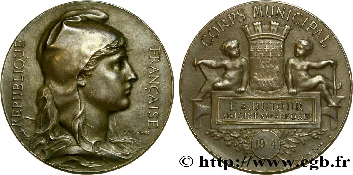 III REPUBLIC Médaille du corps municipal AU