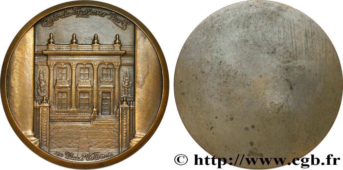 BANQUES - ÉTABLISSEMENTS DE CRÉDIT Médaille, Central Hanover, 20 place Vendôme TTB+