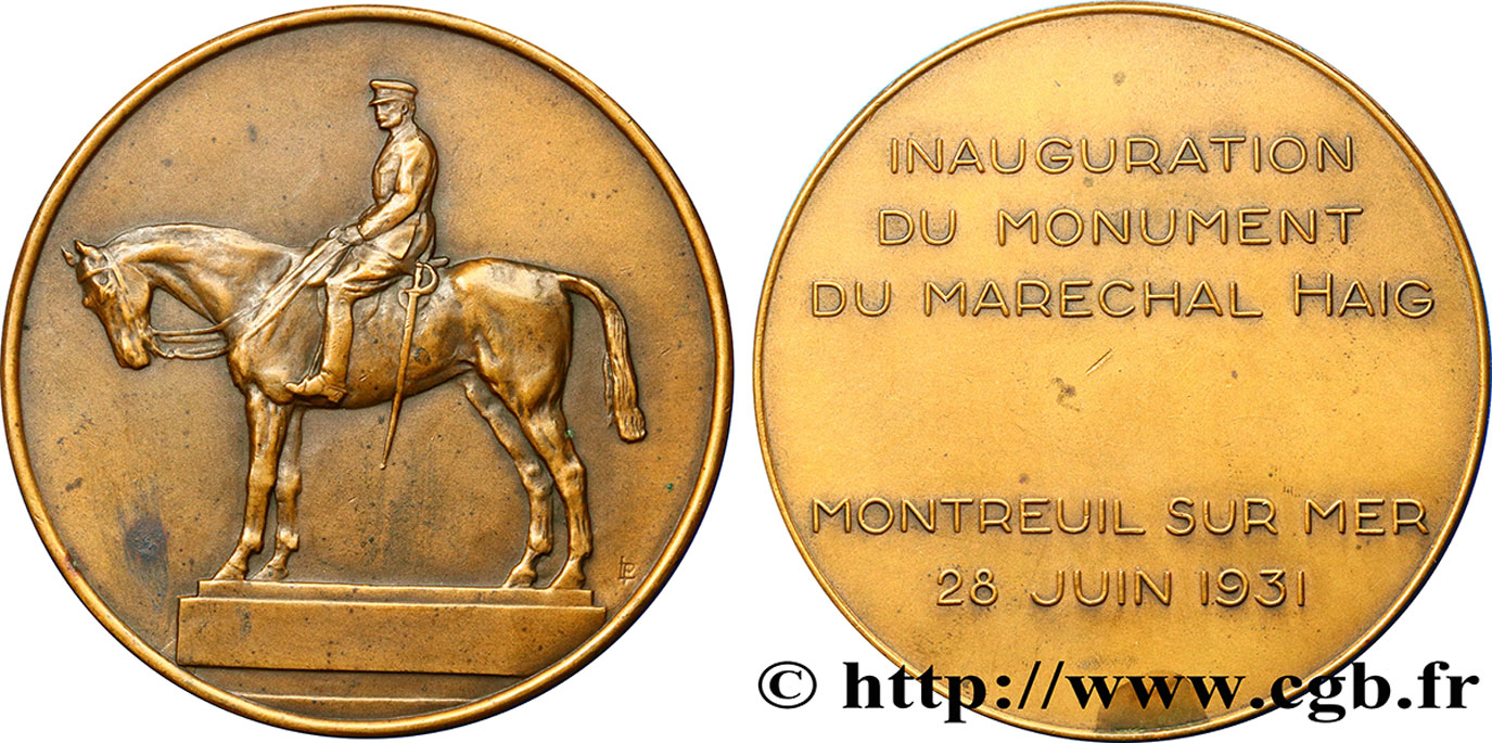TROISIÈME RÉPUBLIQUE Médaille du maréchal Haig TTB