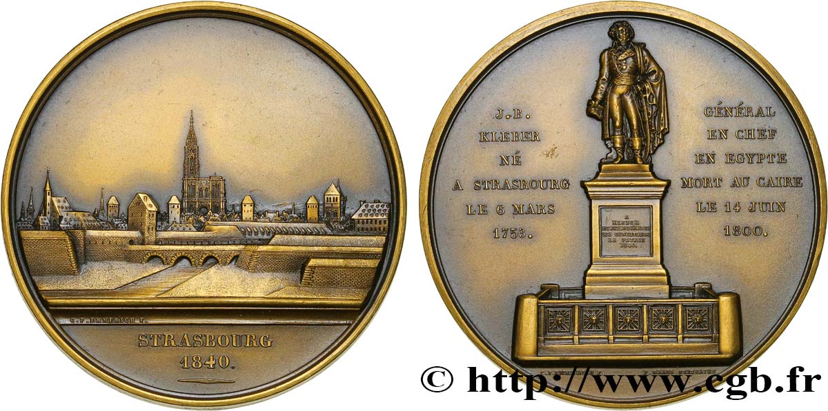 LOUIS-PHILIPPE Ier Médaille, Statue du général Kléber SUP